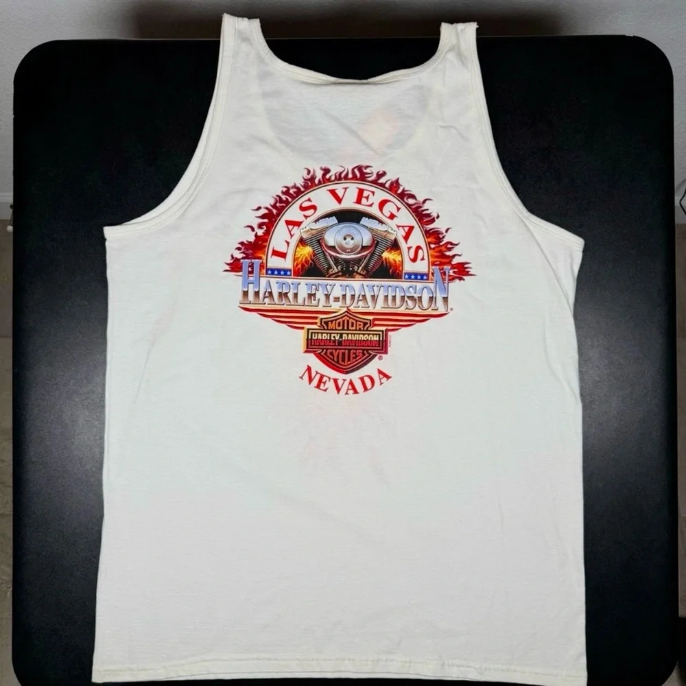Lot of 2 - NWT Vintage Harley-Davidson Tank Top Biker Eagle USA Flag XL - Picture 13 of 15